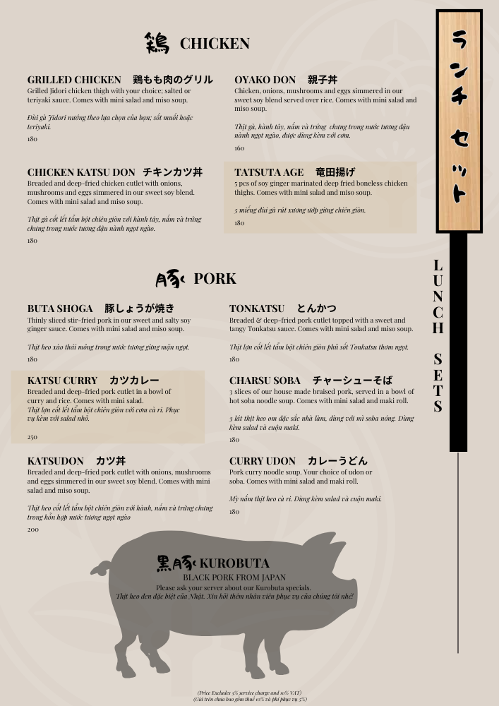 11 Chicken and Pork menu