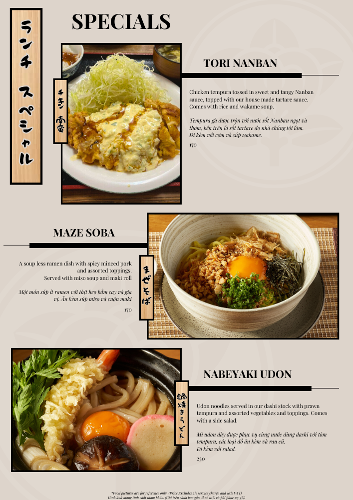 3 Lunch Specials